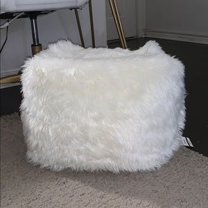 White Fluffy Ottoman